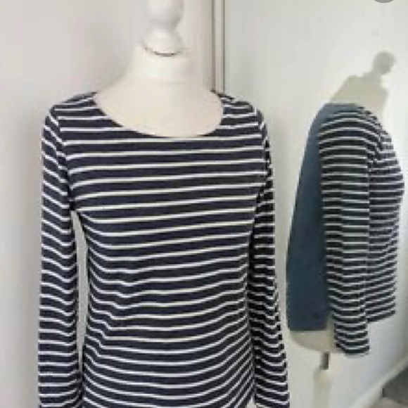 Joules Navy White Harbour Stripe Long Sleeve Shirt